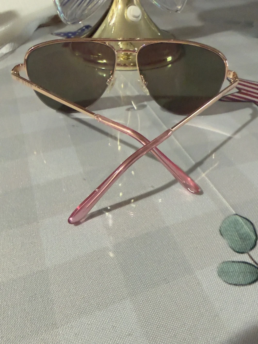 Diff Eyewear Pink to Yellow Gradient Aviator Sunglasses